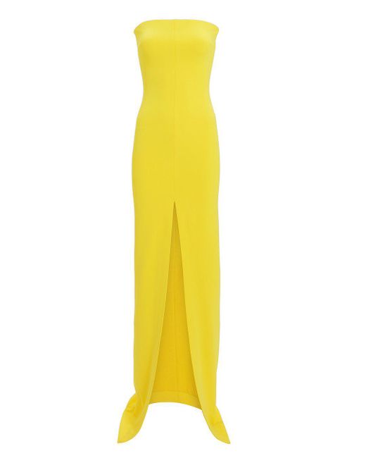Solace London Bysha Strapless Gown in Yellow | Lyst Canada
