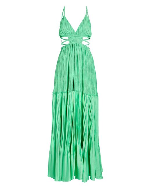 Jonathan Simkhai Liz Cut-out Maxi Dress in Green-lt (Green) | Lyst