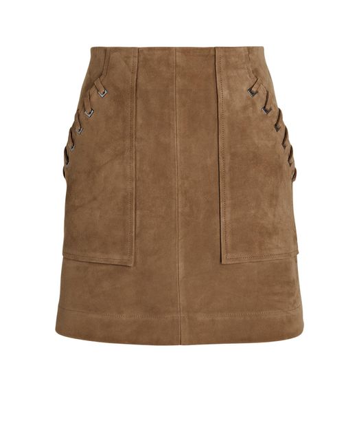 Intermix top suede skirt