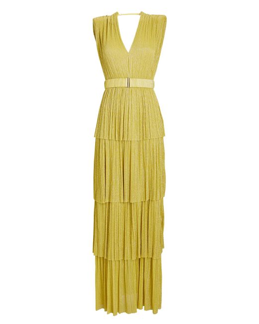 Sabina Musayev Skylar Pleated Midi Dress in Green-lt (Green) - Lyst