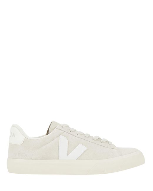 Veja Campo Suede Low-top Sneakers in White | Lyst