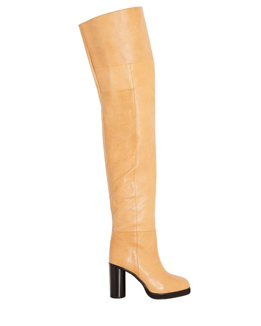 Isabel Marant Lurna Over-the-knee Leather Boots in Metallic | Lyst