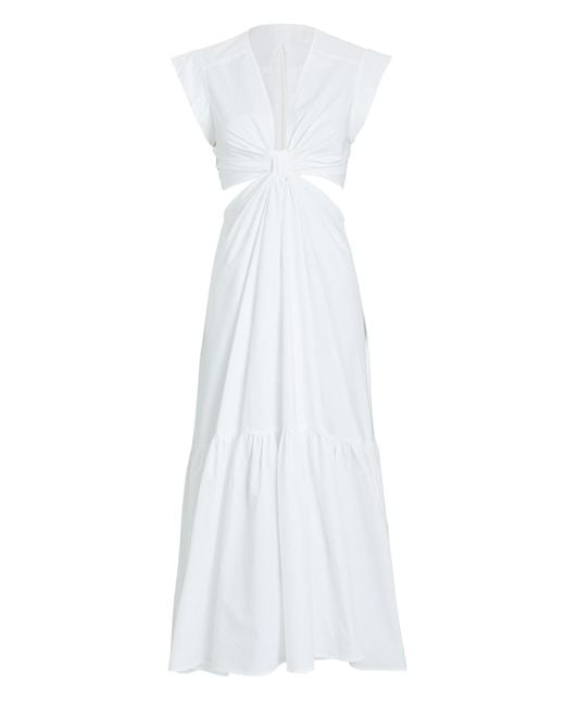 A.L.C. Alexandria Cut-out Poplin Midi Dress in White | Lyst