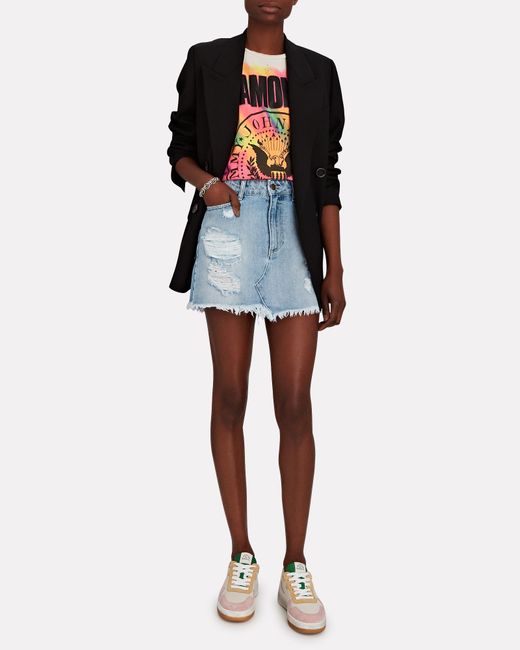 Alli Distressed Denim Mini Skirt 