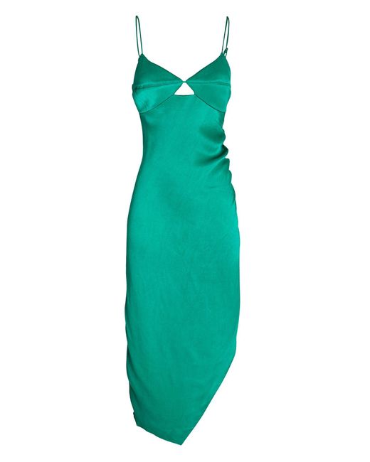 Saylor Ashlee Cut-out Satin Midi Dress in Green | Lyst