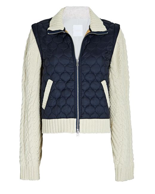 Veronica Beard Wool Patra Mixed Media Jacket in Navy (Blue) Lyst