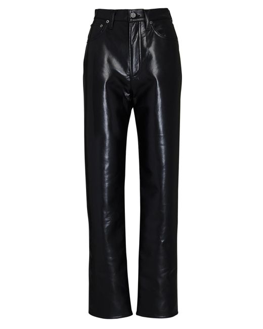 Agolde Fitted 90s Recycled Leather Pants in Black | Lyst Canada