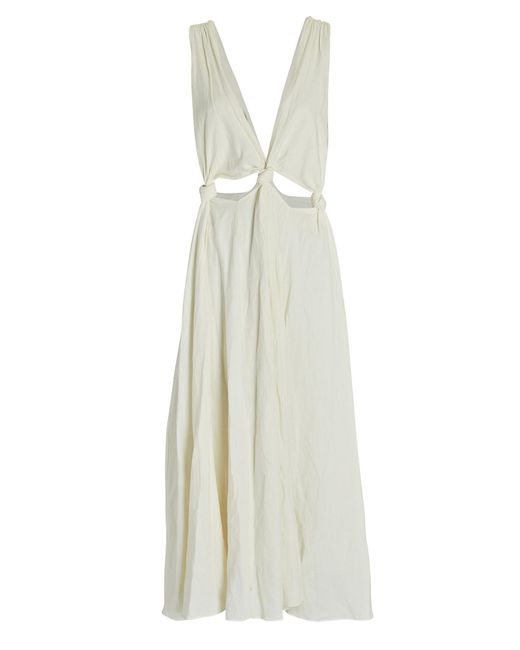 FARM Rio Knotted Cut-out Midi Dress in White | Lyst Canada