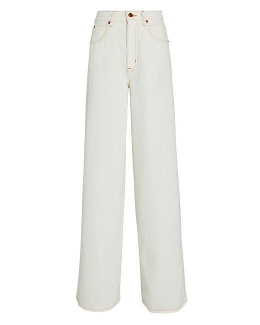 SLVRLAKE Denim Denim Eva High-rise Wide-leg Jeans in Natural White ...