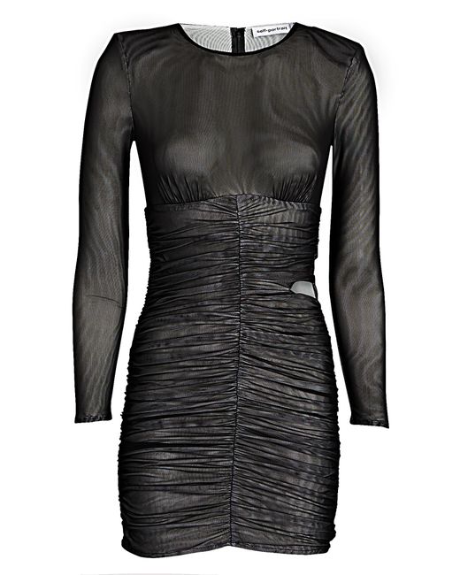 self portrait black mesh dress