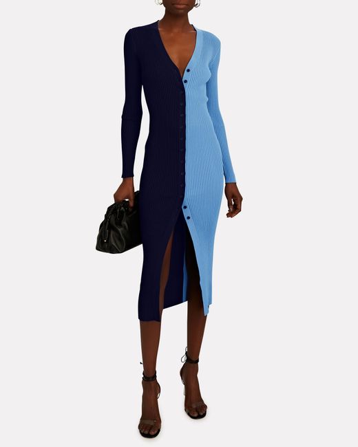 STAUD Shoko Colorblock Sweater Dress in 