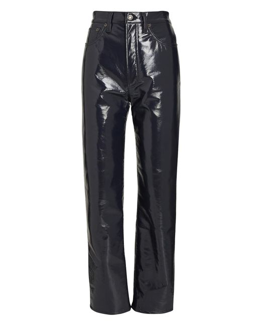 Agolde 90s Pinch Waist Recycled Leather Pants in Grey (Grey) | Lyst Canada