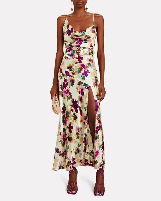 Nicholas Nahara Floral Belted Silk Gown | Lyst