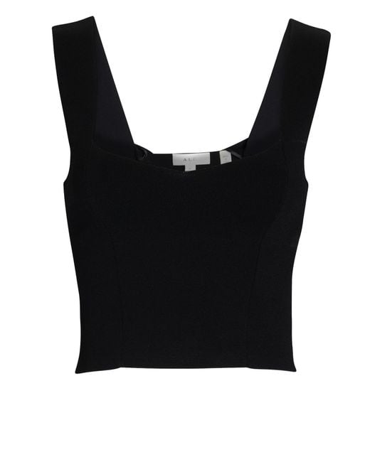 A.L.C. Synthetic Jordana Sweetheart Knit Crop Top in Black | Lyst