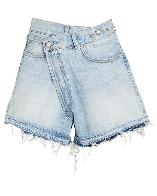 R13 Crossover Distressed Denim Shorts 