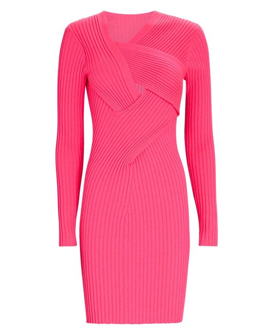 AKNVAS Dionne Cashmere Rib Knit Mini Dress in Pink | Lyst