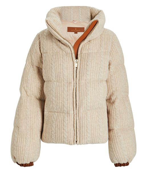 Nicole Benisti Kensington Cable-knit Down Puffer Jacket in Natural