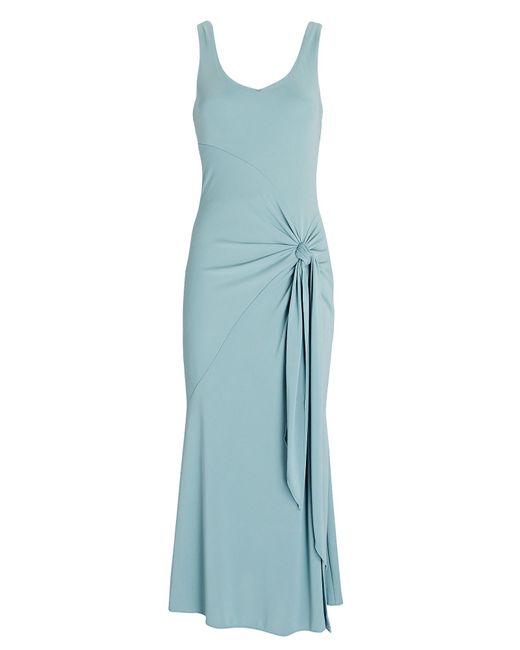 Cinq À Sept Vera Knotted Midi Dress in Blue-lt (Blue) | Lyst