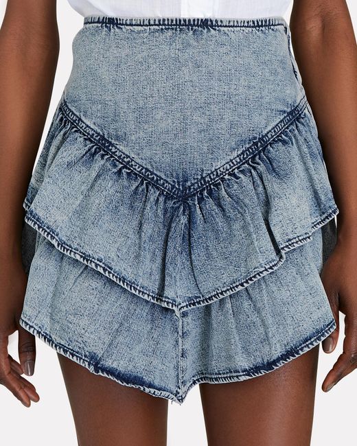 ruffle skirt denim