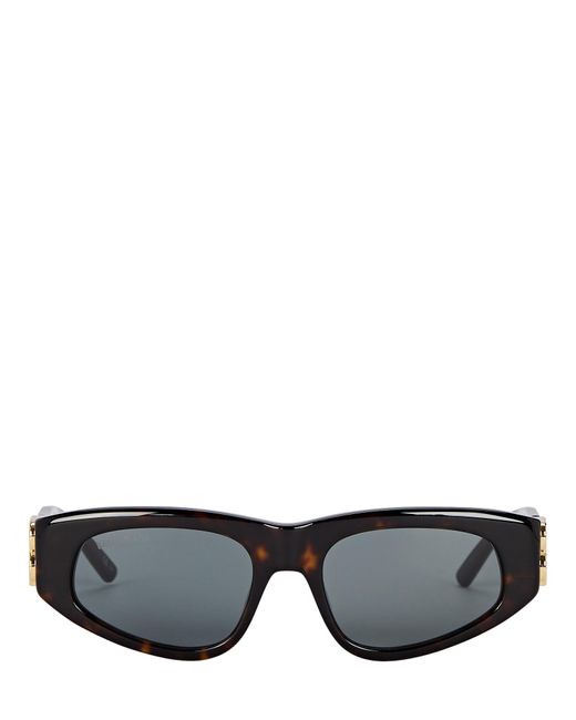 Balenciaga Dynasty Logo Rectangle Sunglasses in Brown Lyst Canada