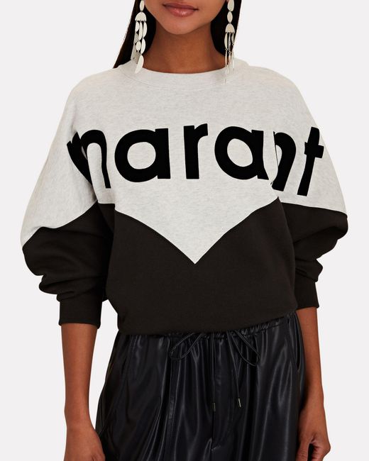 Étoile Isabel Marant Houston Logo Fleece Sweatshirt in Black | Lyst