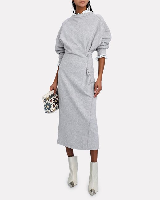 Generaliseren Deskundige Gewoon Étoile Isabel Marant Meg Sweatshirt French Terry Midi Dress in Gray | Lyst