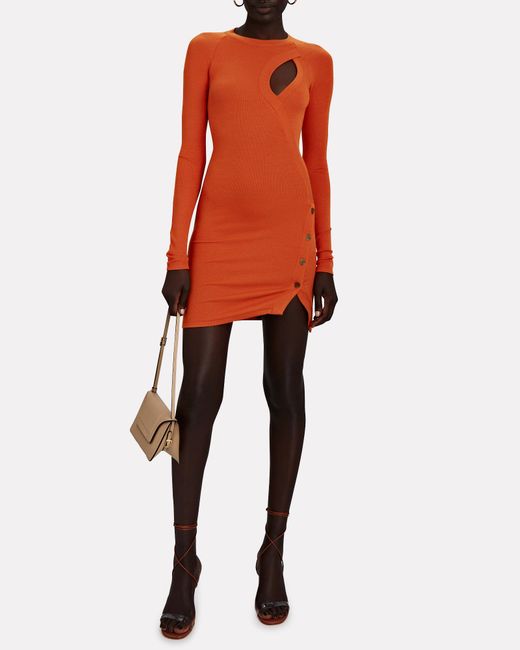 Alix Pratt Rib Knit Mini Dress in 