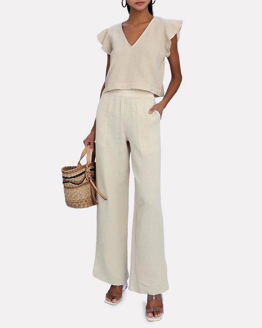 Rails Leon Cotton Gauze Pants in Beige 