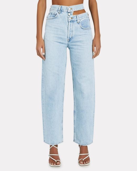 Agolde Broken Waistband Organic Straight-leg Jeans in Blue | Lyst