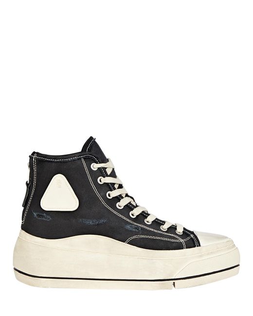 high top black platform sneakers