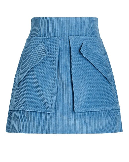 AKNVAS Cherry Corduroy Mini Skirt in Blue | Lyst