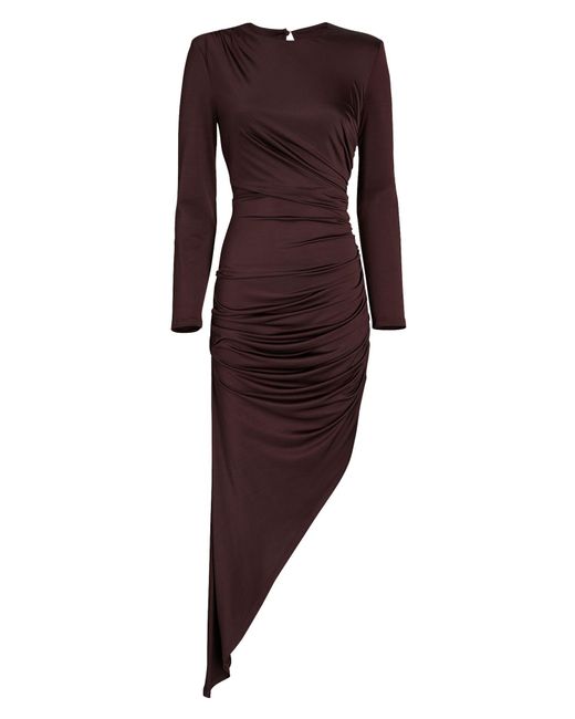 Veronica Beard Tristana Asymmetric Ruched Jersey Dress in Purple | Lyst