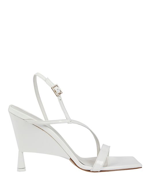 Gia Borghini X Rhw 2 Strappy Patent-leather Sandals in White - Lyst