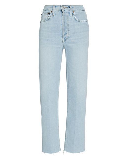 RE/DONE Denim 70s High-rise Stove Pipe Jeans in Blue | Lyst