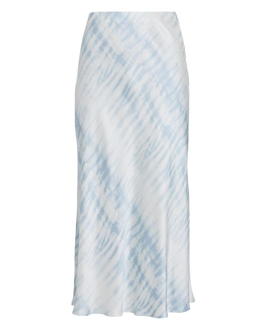 Rails Anya Tie-dye Satin Midi Skirt in Blue - Lyst