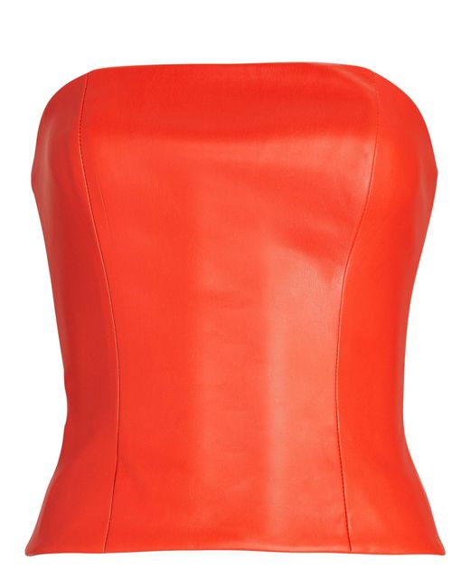 STAUD Tracing Vegan Leather Bustier Top in Red Lyst