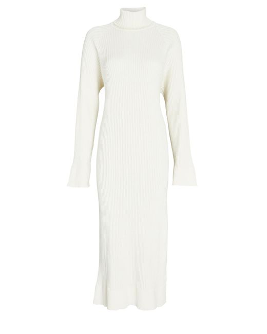 Anna Quan Cotton Rosaline Turtleneck Midi Dress in Ivory (White) | Lyst ...