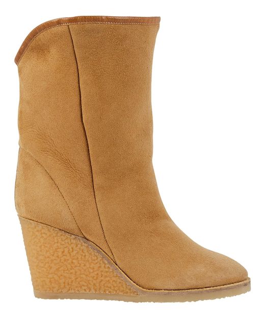 Isabel Marant Totam Shearling-lined Wedge Ankle Boots in Beige (Natural) |  Lyst