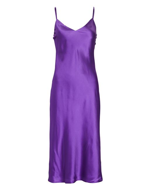 L'Agence Jodie Silk Slip Dress in Purple | Lyst