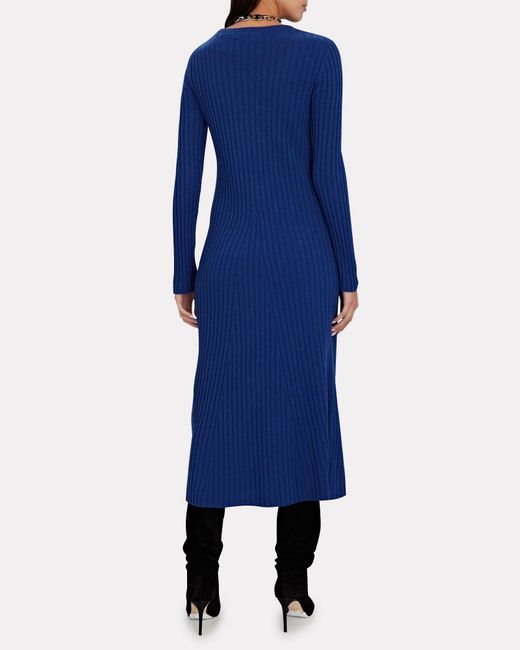 Lisa Yang Samantha Cashmere Midi Dress in Blue