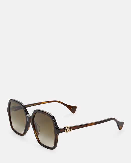 Gucci Oversized Tortoiseshell Square Sunglasses in Brown | Lyst