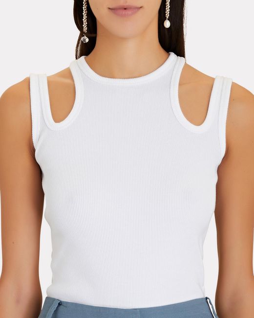 MODE Cotton Multi-strap Top in White Womens Clothing Tops Sleeveless and tank tops A.W.A.K.E 