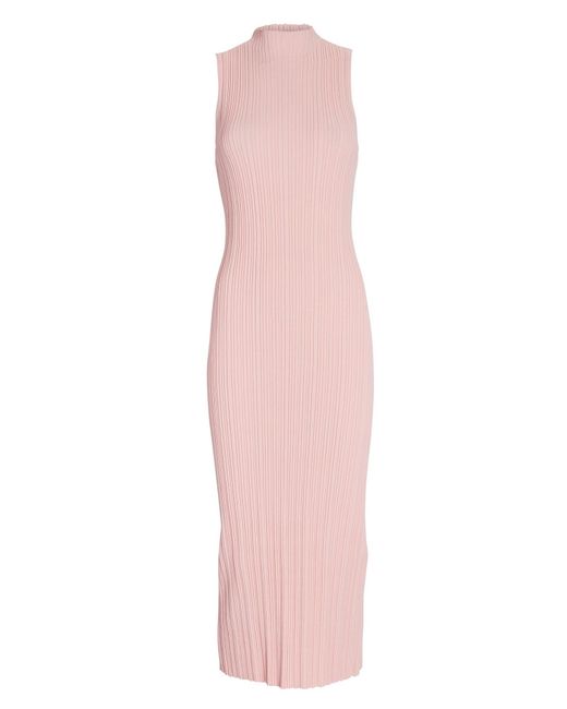 Acler Synthetic Lunar Rib Knit Midi Dress in Pink | Lyst