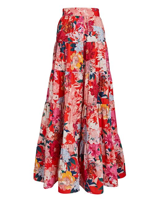 Cara Cara Nathalie Floral Maxi Skirt in Red | Lyst Canada