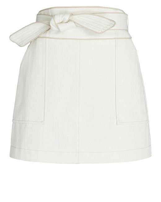 Intermix Angela Denim Mini Skirt in White | Lyst