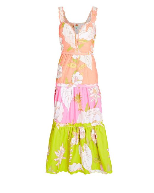 FARM Rio Mixed Neon Garden Midi Dress in Yellow | Lyst Canada