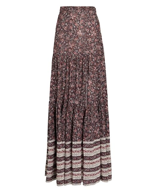 Veronica Beard Serence Tiered Floral Maxi Skirt | Lyst