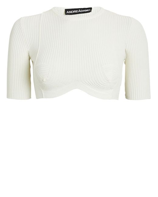 white rib knit crop top