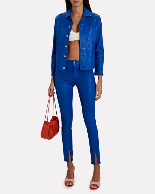 L'Agence Janelle Cropped Coated Denim 