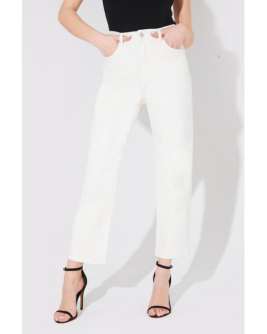 Fits White Ankle Grazer Straight Leg Jean